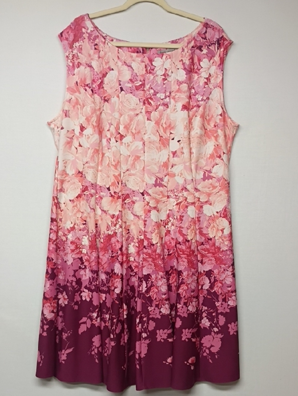 Danny & Nicole Pink Floral Ombre Sleeveless Casual Dress